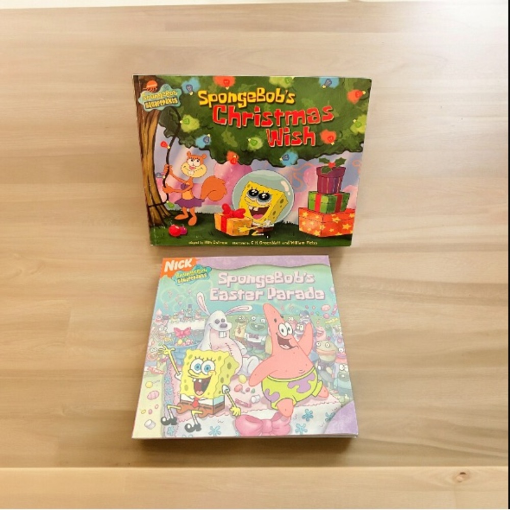 SpongeBob Squarepants Books Set of 2 Easter Parade Christmas Wish Nick Jr Patrik